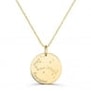 Collier astro médaille gravée Scorpion, plaqué or