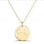Collier astro médaille gravée Scorpion, plaqué or