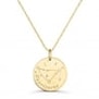 Collier astro médaille gravée Capricorne, plaqué or