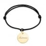 Bracelet cordon avec médaille 15 mm Plaqué Or personnalisée