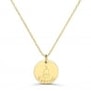 Collier personnalisé enfant médaille dessin poire, plaqué or