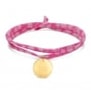 Bracelet liberty personnalisé pour enfant avec médaille plaqué or et illustration chat.