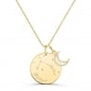Collier personnalisé plaqué or avec signe astro et pendentif lune.