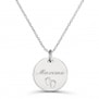 Médaille de naissance personnalisée argent avec petits pieds gravés