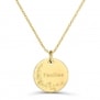 Médaille de naissance personnalisée en plaqué or pour femme.