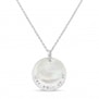 Collier nacre et médaille gravée, argent