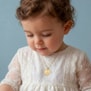 Collier enfant personnalisé baptême dessin Chrisme, plaqué or