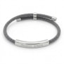 Bracelet homme cordon et plaque acier