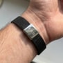Bracelet  en Acier Noir, Argenté ou Doré avec Plaque Argentée