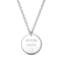 Collier Homme Gravé Acier – Médaille Ronde bombée